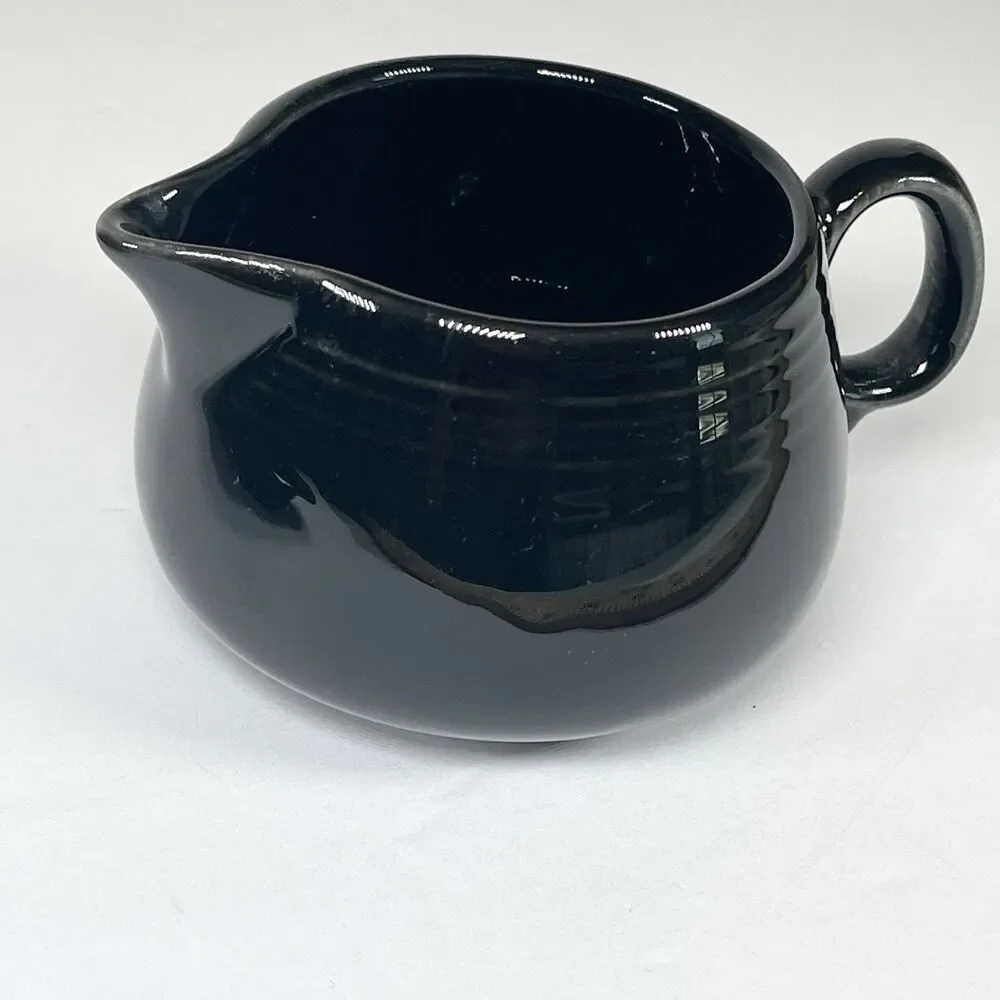Homer Laughlin Fiesta USA Black Creamer & Underplate Tray Dish Fiesta ware
